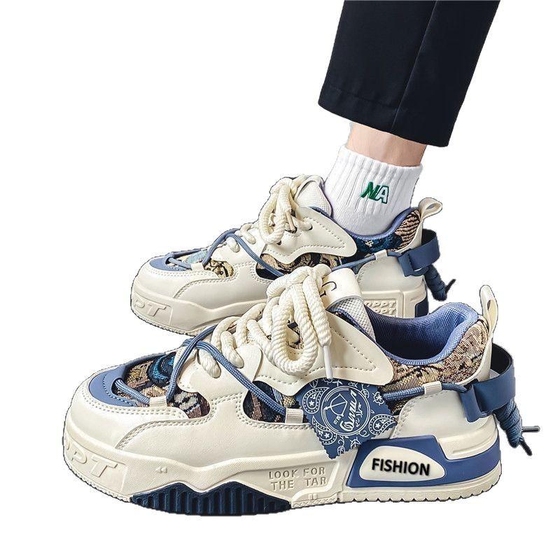 Herrenschuhe Atmungsaktive Canvas-Schuhe Herren Trend Board Schuhe Plateau Sportlich Lässig Papa-Schuhe