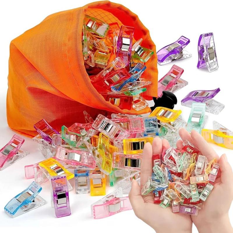 Mini Clip per Orlo in Plastica Strumento di Posizionamento e Fissaggio per Cucito Clip Multifunzione per Artigianato Fai da Te per Cancelleria da Ufficio Rilegatura di Documenti Accessori per Cucito
