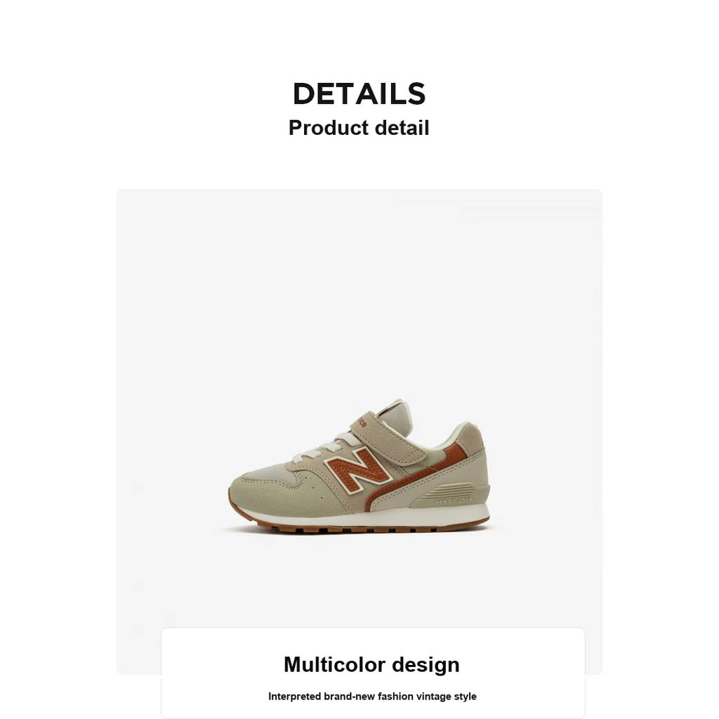 New Balance 996 V3 Lightweight Comfortable Low-Top Casual Running Shoes Kids Sneakers Light-Khaki YV996OG3