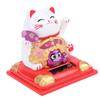 Lucky Cat Waving Arm Solar Powered Light Sensor Wealth Welcoming Fortune Cat Decoration for Home Car Dashboard