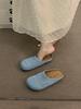 French Niche Hand-woven Hollow Breathable Bag Head Half Slippers Women's Summer Wear Roman Style Thick-soled Boken Shoes