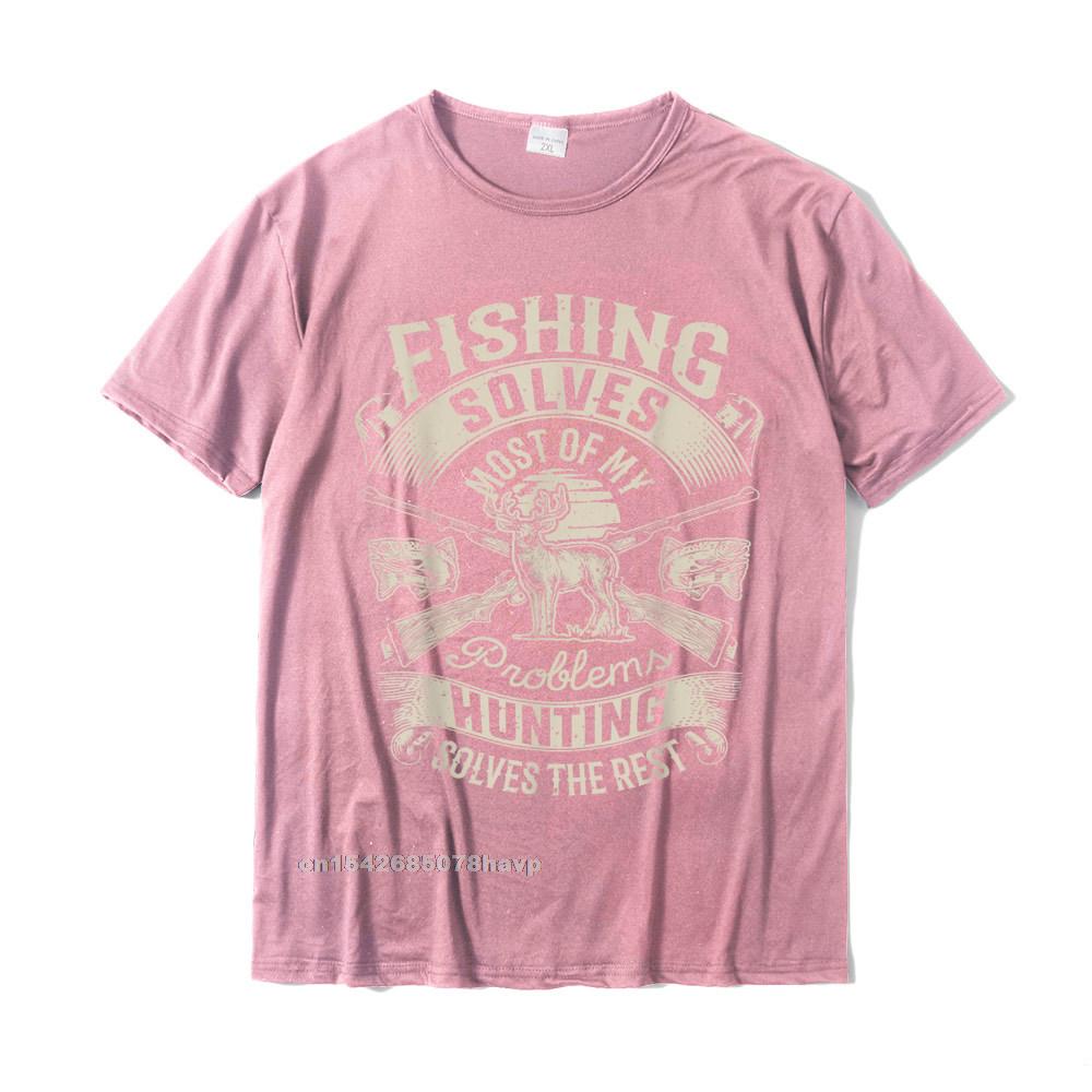 Fishing Solves Most Of My Problems T Shirt Hunting Hunter TShirt Printed On Unisexs T Shirts Latest Cotton Tops Tees Europe