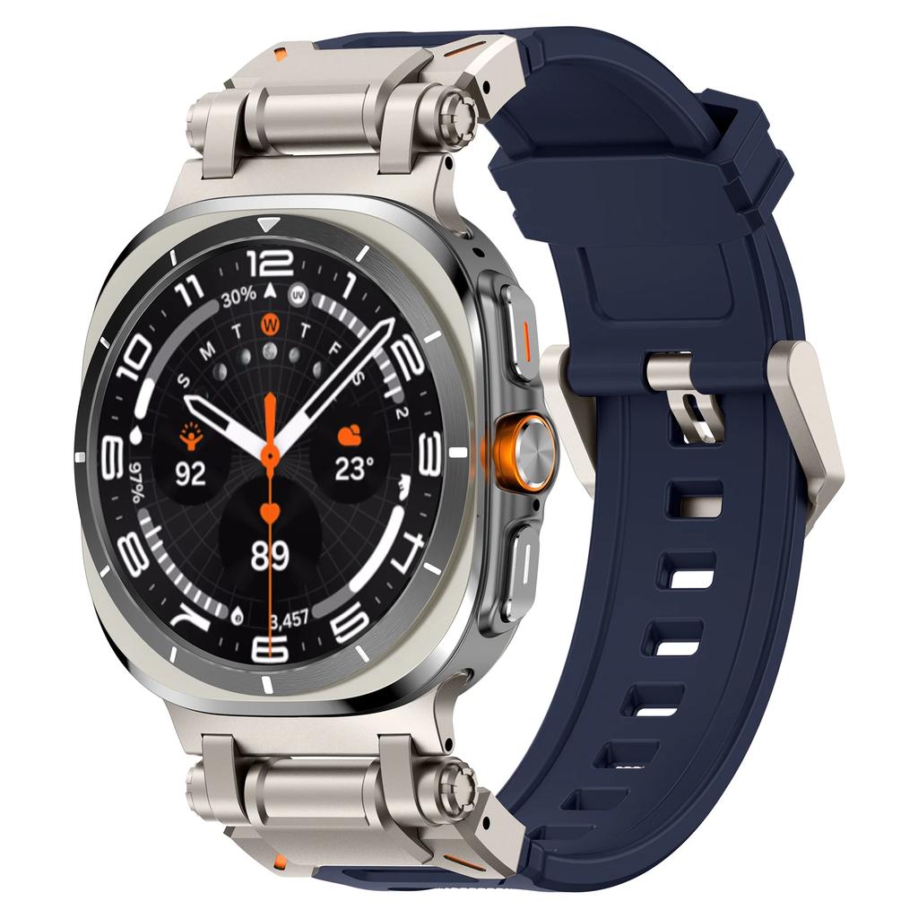 Gummiband för Samsung Galaxy Ultra Watch 47mm Sport Herrarmband för samsung GALAXY ULTRA 7 47MM Inget Mellanrum Rostfritt Stål Klockarmband