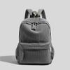 New Solid-color Corduroy Student Backpack, Casual Striped Velvet Backpack, 14-inch Women's Computer Storage Bag