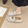 Retro hollow woven Mary Jane shoes women's 2025 spring new versatile one-word buckle single shoes flat hole sandals