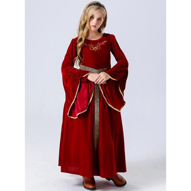 Costume medievale de prințesă pentru copii de Halloween, rochii vintage pentru fete, costume de scenă pentru fete