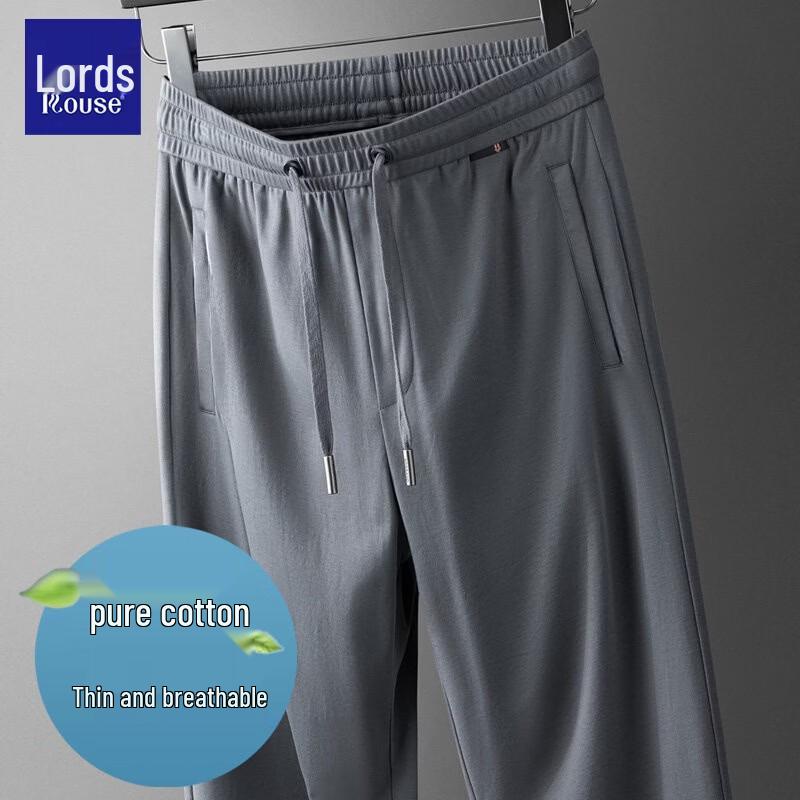 LUOZI Men s 100% Cotton Lightweight Straight Casual Pants M