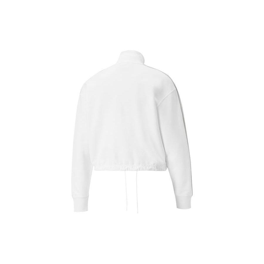 Puma Logo Print Stand Collar Zip Jacket Women Jackets White 535363-02