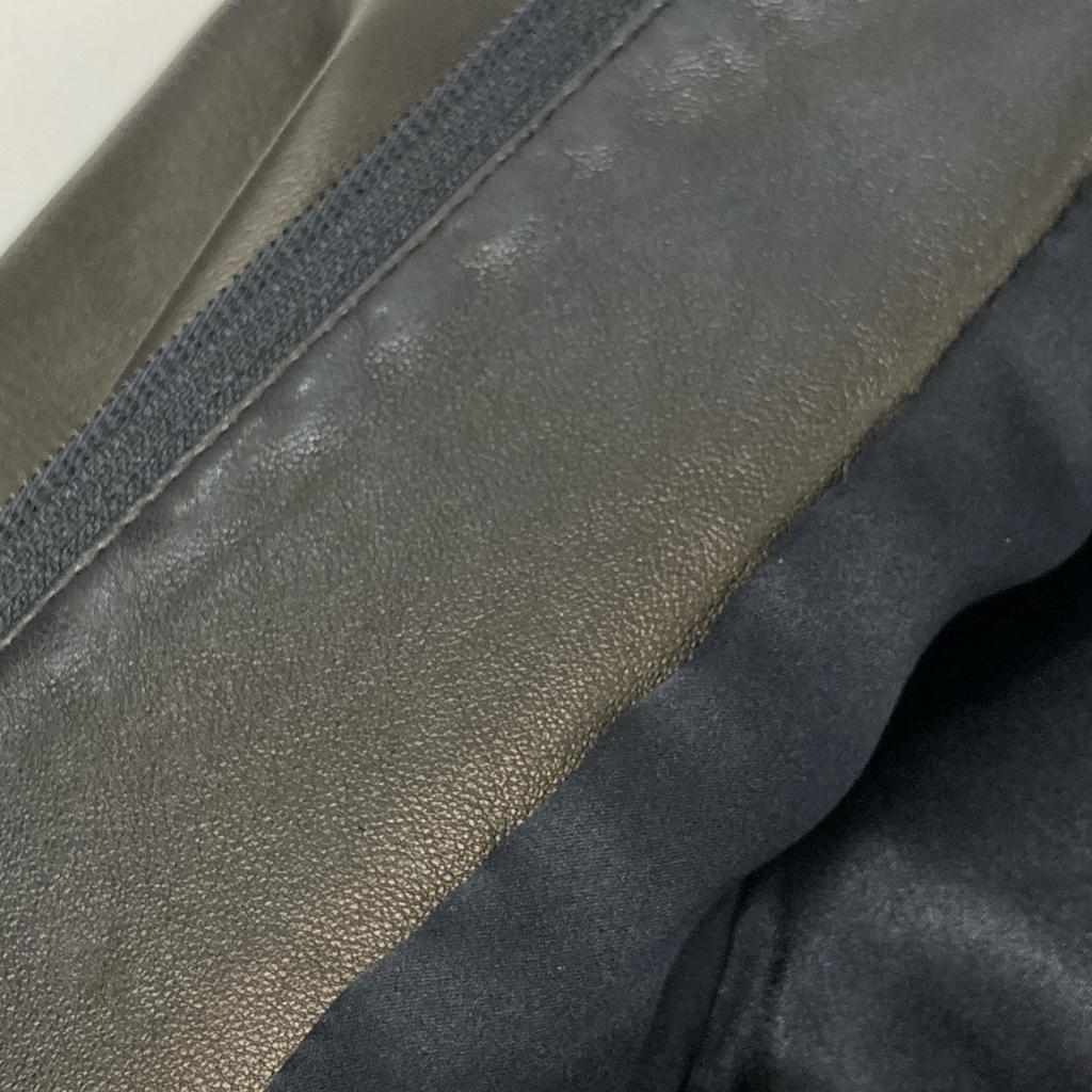 Giorgio Armani Black Navy Tag Leather Collarless Zip Jacket Jacket 40 blackUsed