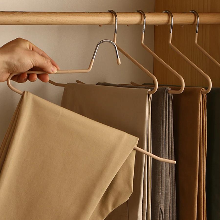 5/10PCS Stainless Steel Pants Hanger Non-slip Pants Rack Household Non-trace Hanging Pants Clip Special Hanger Storage Device