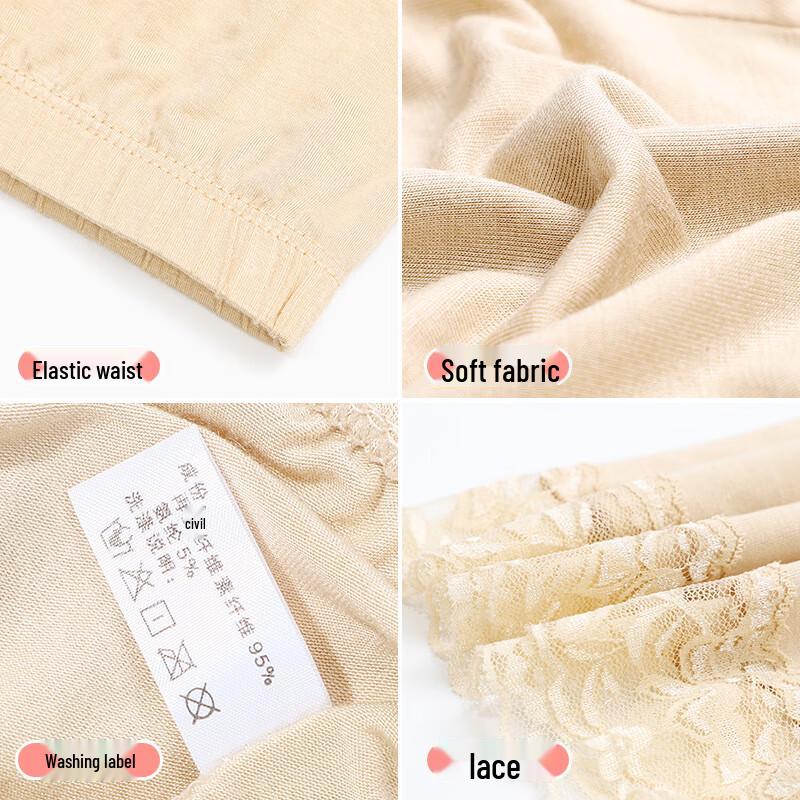 Langsha Women's Thin Lace Anti-Exposure Safety Shorts 3-Pack