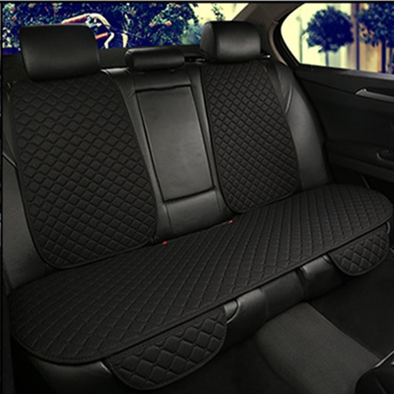 All-Season Breathable Linen Car Seat Cushion Set with Polka Dot Embroidery