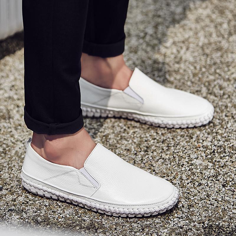 Fashion Brand Male Driving Flats All-match Leather Fashion Casual Shoes Men Comfortable Loafers Man Lightweight Mens Slip On Lazy Shoes