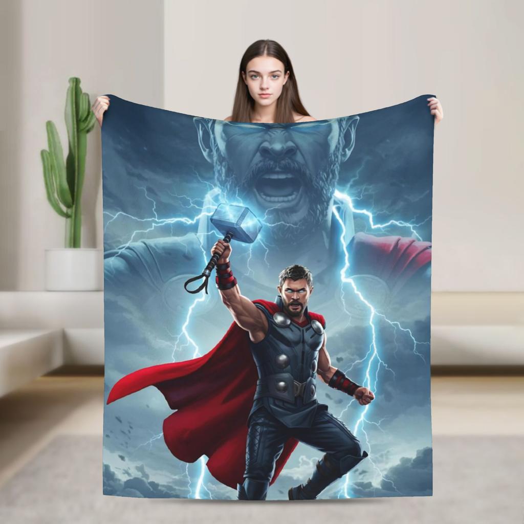 Thor Decke Warm Weich Lustig Plüsch Überwurfdecke für Sofa Sessel Picknick Flanell Bettdecke Bettbezug