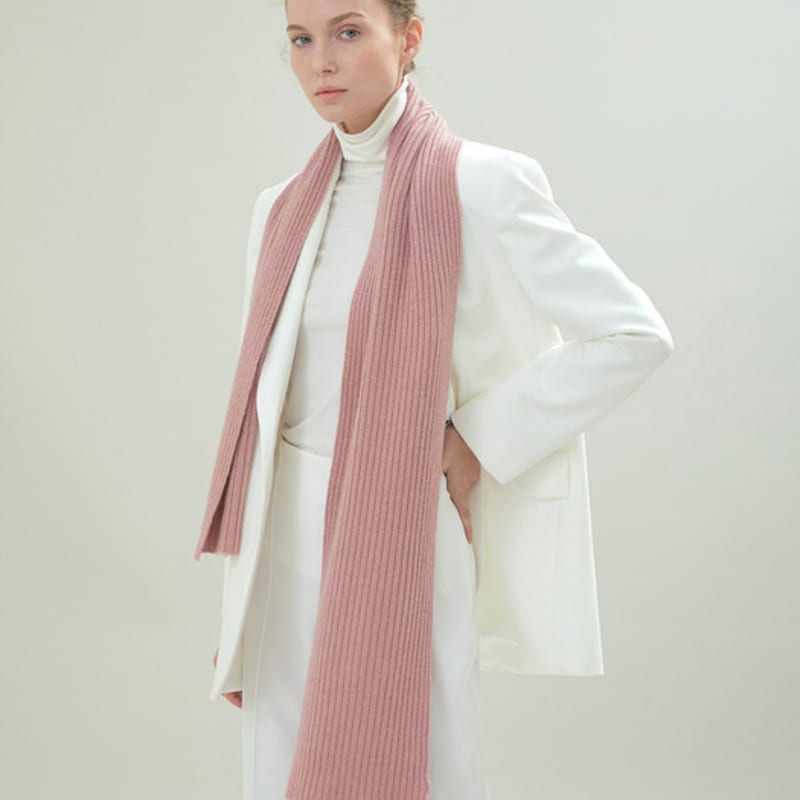 PREZZO 100% Cashmere Knit Muffler GRIS (5 colors)