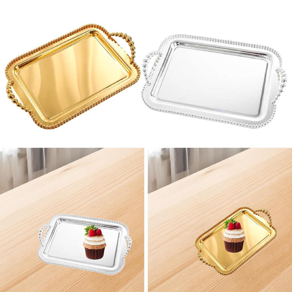 Serving Tray Tea Cup Holder Multifunction Non Slip Decorative Luxury Food Tray for Eating Kitchen Breakfast Display Dresser