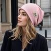 Windproof Winter Hat Coldproof Knitted Pullover Cap Fashion Skullies Hat  for Women