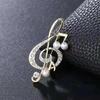 New Brooch For Women Elegant Music Note Pearl Pendant Jewelry Music Note Brooch Fashion Temperament Dress Decoration Accessories