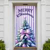 Merry Christmas Banner Purple Theme Christmas Decoration Display Christmas Banner Holiday Backdrop For Indoor Event Winter Xmas