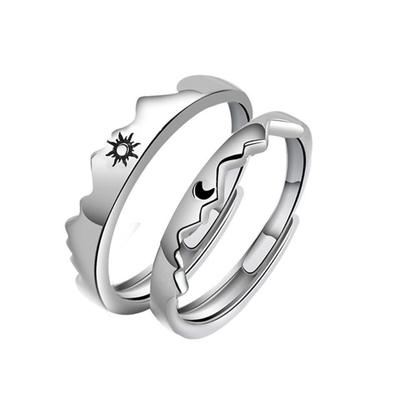 Anillos para parejas para hombres y mujeres, ajustables, a juego, para promesa, compromiso, boda, amistad, regalo de joyería.