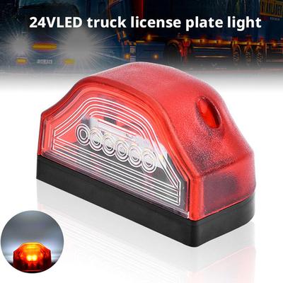 24V Universal LED License Plate Light, 6-LED Truck License Lamp with White Light, Replacement Light for Trailers & O1I8