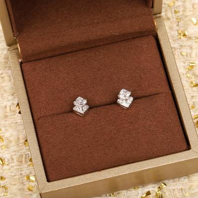 Hot Brand Vintage Earrings for Women Luxury Jewelry Fashion Diamonds Designer Eardrop Pure 925 Sliver Lady Party Stud Earrings