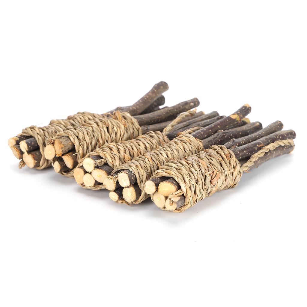 5PCS Wooden Sticks Pet Chew Toys Teeth Cleaner for Parrot Rabbit Hamster Small Animals