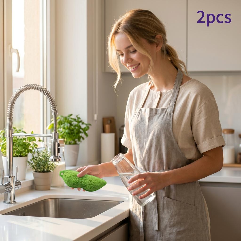 -Shaped Cleaning Sponge for Glass and Baby Bottles - Cute for Kitchen Use