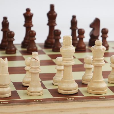 Magnetic Foldable Chess Set High Grade Wooden Chess Game Board Large/Small Size Strategic Thinking Folding Board Game for Party