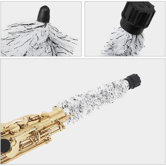 2pcs Alto Saxophone Cleaning Brush Cotton Thread Sax Maintenance Tool for Thorough Inner Wall Cleaning and Soft Saxophone Care Brush