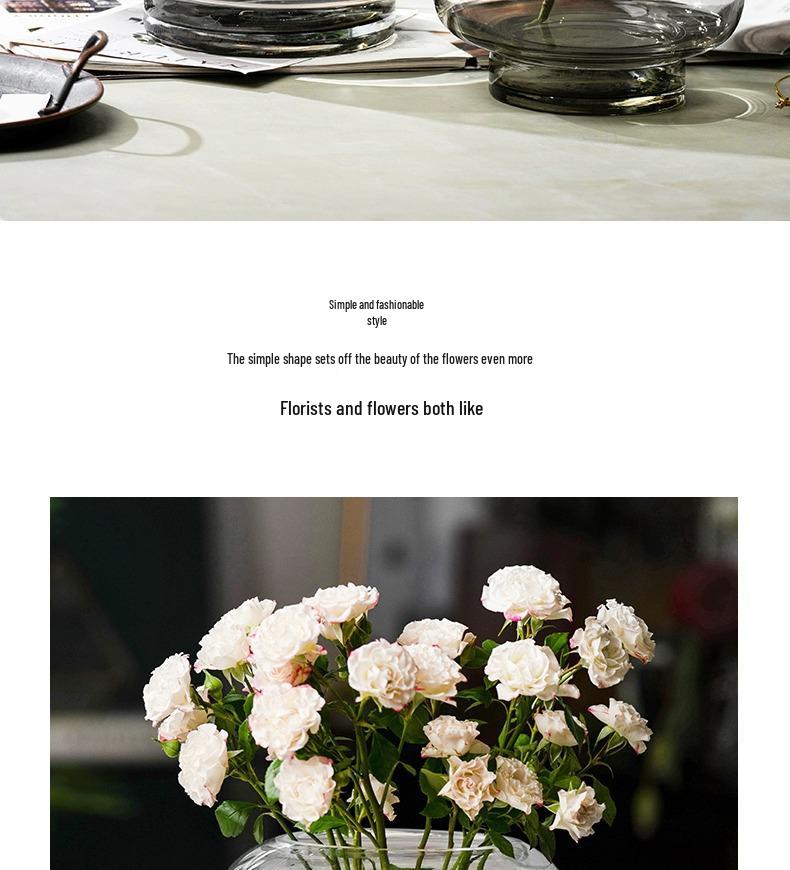 Elegant Large Glass Vase - Luxury Home Decor for Living Room Desktop