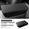 Leather Armrest Box Protective ABS Cover For Tesla Model 3 Model Y 2017- Highland 2024 Juniper 2025 Arm Rest Lid Accessories
