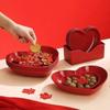 5/10Pcs Small Serving Plate Love Heart-Shaped Dinner Plate Set Creative Snack Candy Tray
