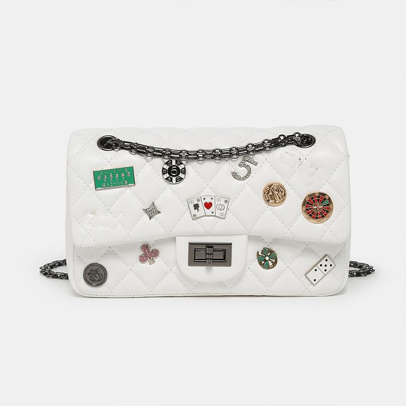 Torba na medal Niszowy projekt Diamentowa krata z łańcuszkiem Mała torebka Torba na ramię dla kobiet