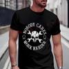 NIEMAND KÜMMERT SICH ARBEITE HÄRTER Schraubenschlüssel Totenkopf Grafik Moto Männliches Modisches T-Shirt Sommer Kurzarm