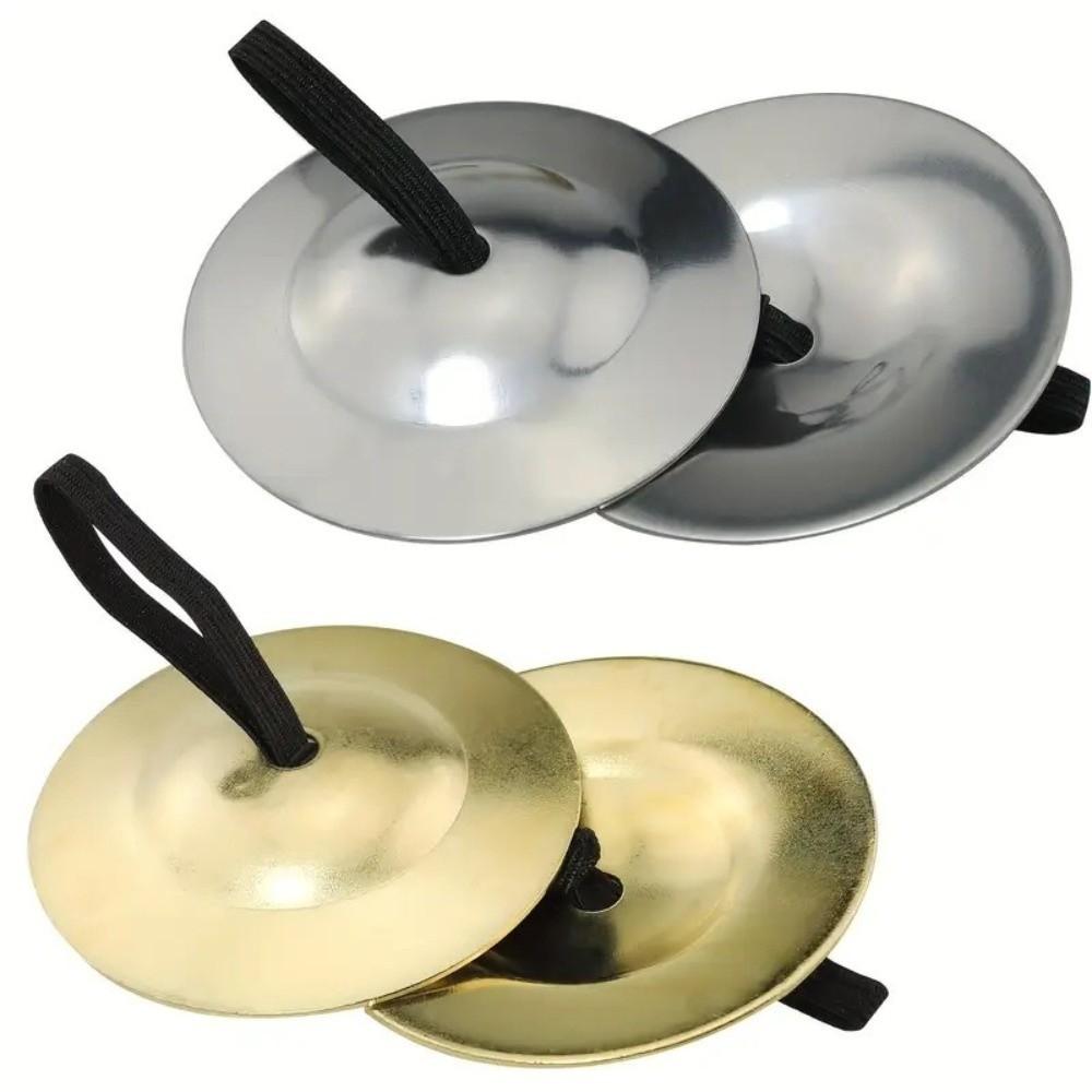 2Pcs Mini Finger Cymbal Portable Percussion Instrument Durable Finger Dial Pads  Dancing Accessories