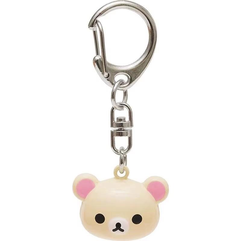 Kawaii Rilakkuma Cute Anime Cartoon Bell Keychain Student Backpack Pendant Decoration Friend Birthday Gift Creative Peripherals