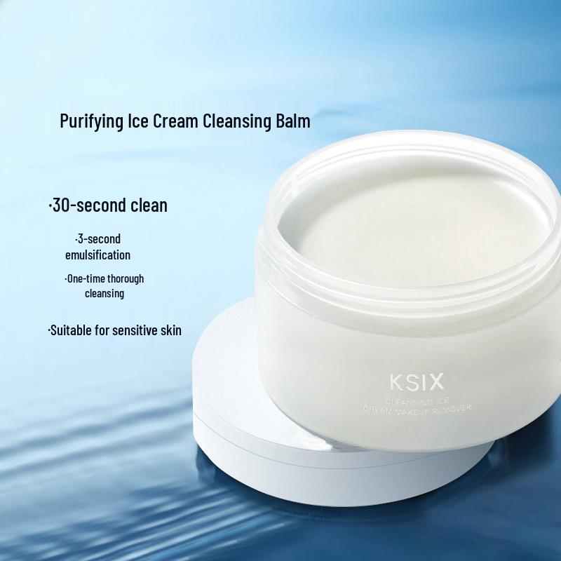 VLONCA Ice Cream Cleansing Balm for Eyes, Lips & Face - Gentle Makeup Remover for Sensitive Skin.
