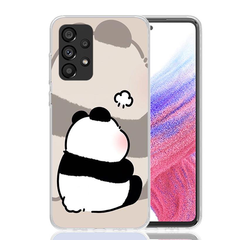 Cartoon Cute Panda Bear Phone Case For Samsung Galaxy A13 A14 A15 A16 A53 A54 A55 A56 A33 A34 A35 A36 A23 A24 A25 A26 A05S A04S