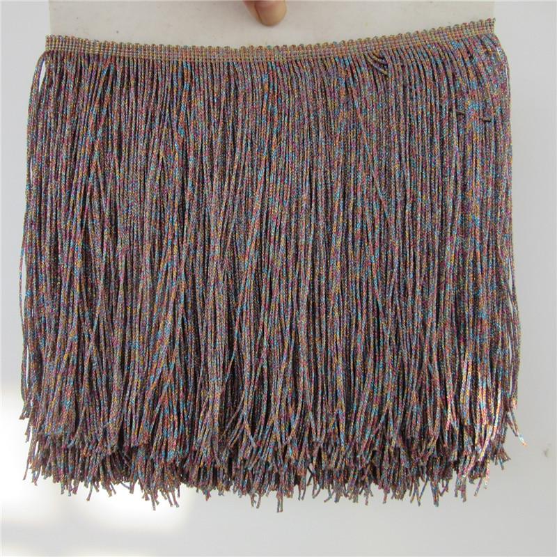 20Cm Gold Nylon Row Beard Latin Dance Dress Decorative Diy Dress Fringed Lace Clothing Accessories