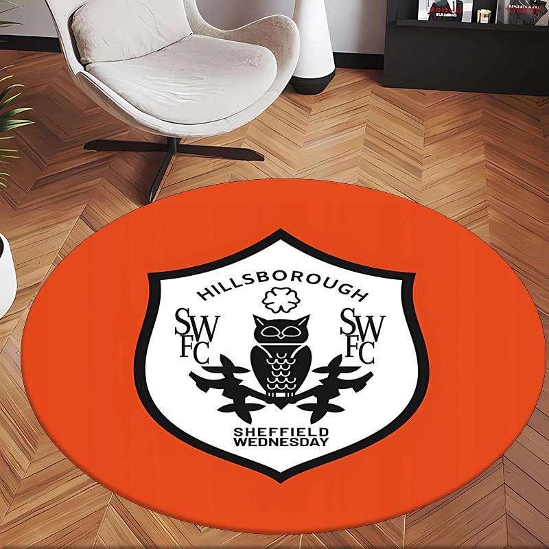 Sheffield Wednesday Fc (5) Round Office Rug Decorative Floor Rug for Office Bedroom Living Room and Home Space