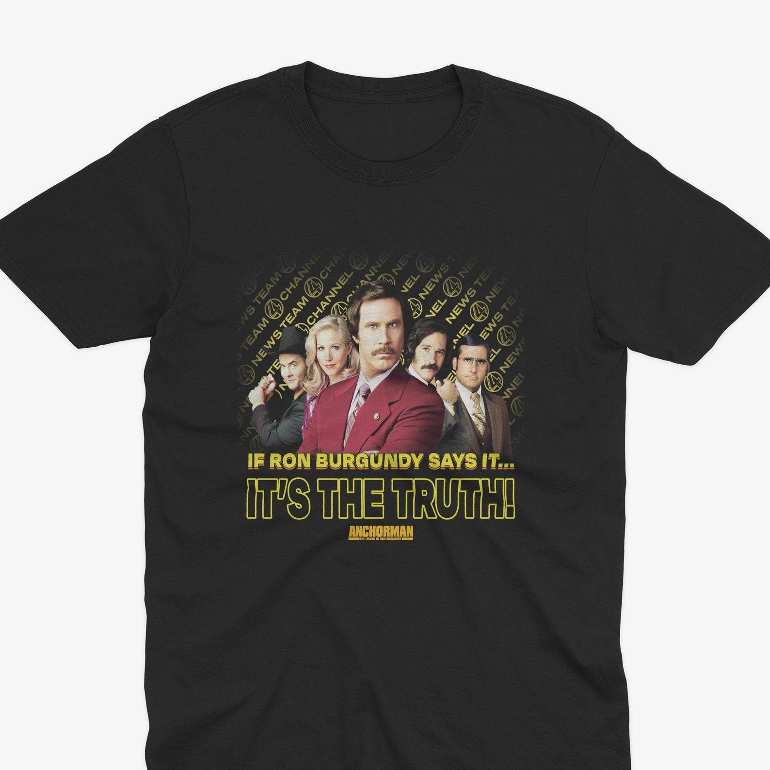 Anchorman Ron Burgundy T-Shirt - Will Ferrell T-Shirt, Anchorman T-Shirt Anchorman Tee, Will Ferrell Tee Anchorman Movie Tee Funny Anchorman S