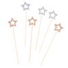 50Pcs Star Shape Bamboo Skewers Food Cocktail Picks Buffet Fruit Cupcake Fork Sticks Party Table Decoration Supplies