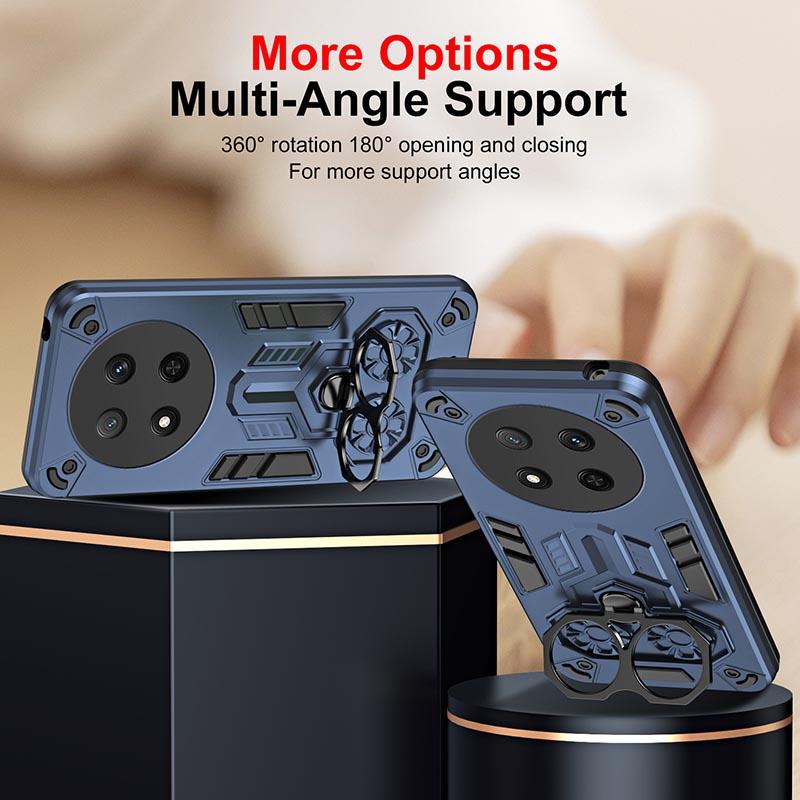 Coque Armure Antichoc Pour Huawei Honor 400 Pro 300 Ultra X9C Smart Magic 7 Lite 5G Double Anneau de Doigt Support Béquille Housse