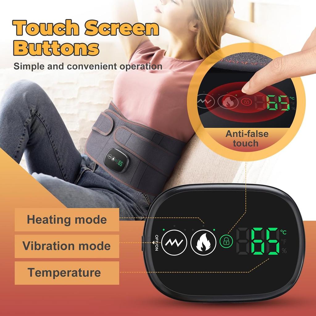 Kaufe Unterer Rückenmassagegerät mit Wärme, Heizkissen für den Rücken,  Taillengürtel zum Wickeln mit Wärme und Vibration, 3 Stufen einstellbar,  Geschenke für Papa Mama zum Preis ab 27