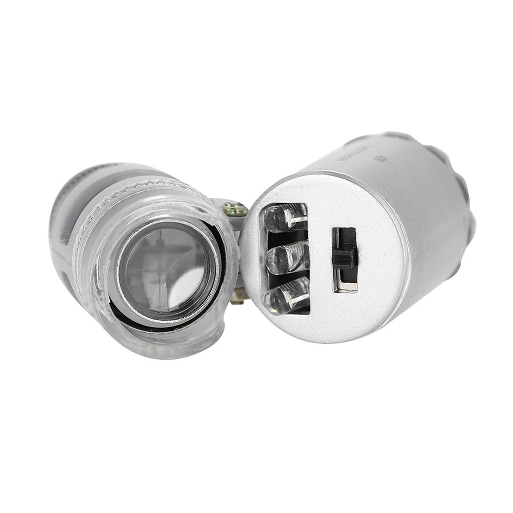 LED Microscope 60X Magnifying Glass, Portable Magnifier with Light, Bright LED Lights for Jewelry and Currency Inspection, In-Depth Lo