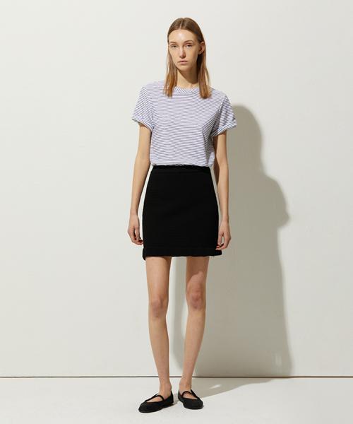 LADY VOLUME Frill Knit Skirt_Black