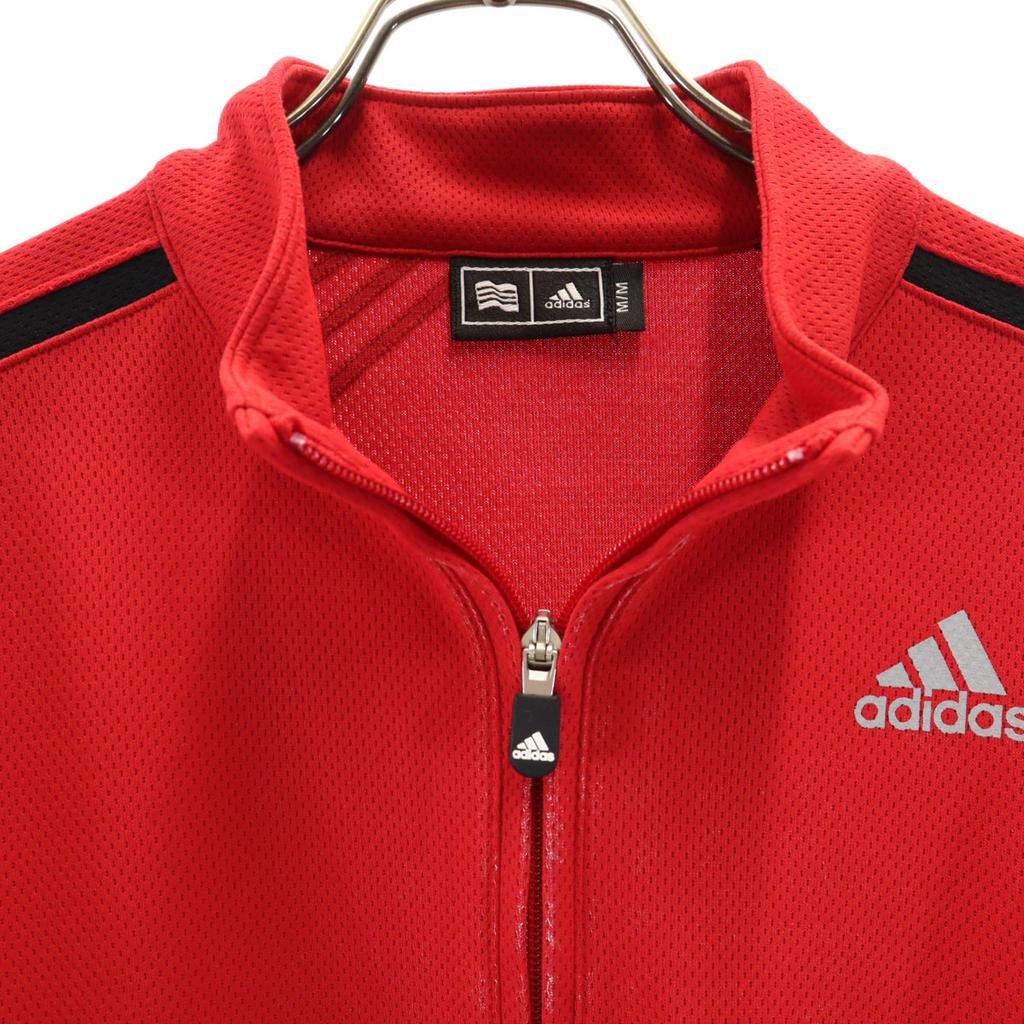 Adidas Golf Long Sleeve Half Zip Wear M Red Mesh Men's Used