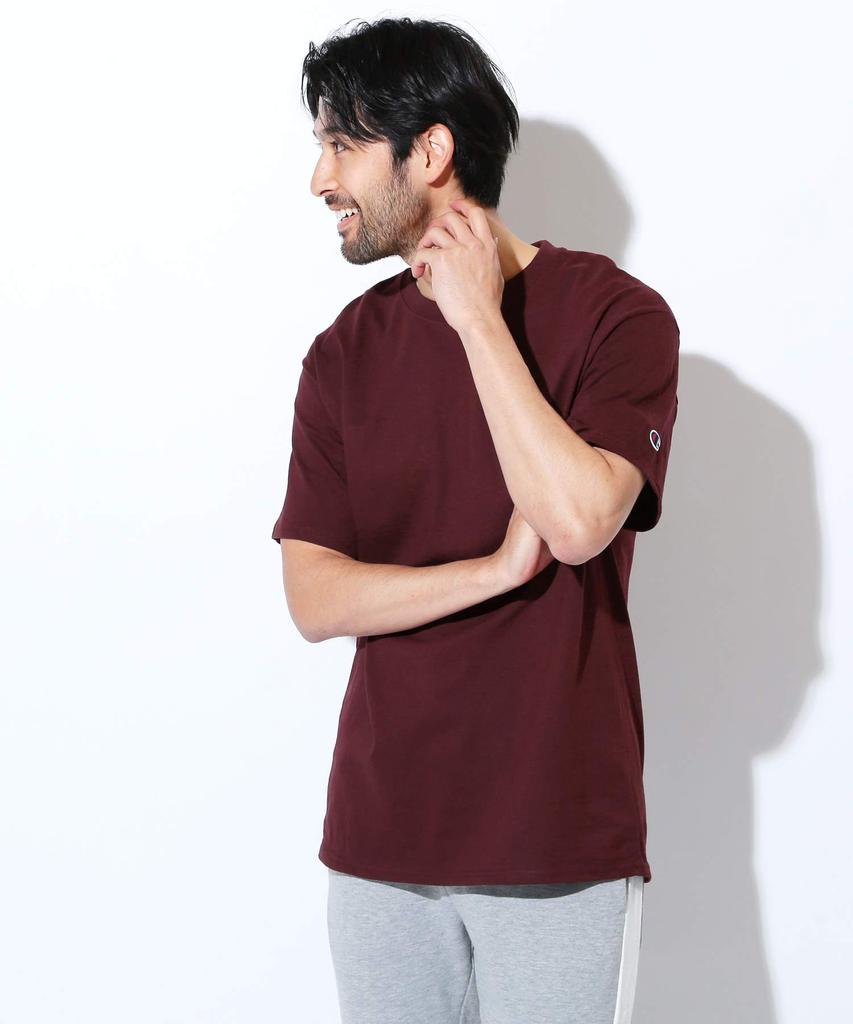 Champion Authentic Basic Tričko s krátkým rukávem bavlněné jednobarevné vínové pánské, Barva, XXL,