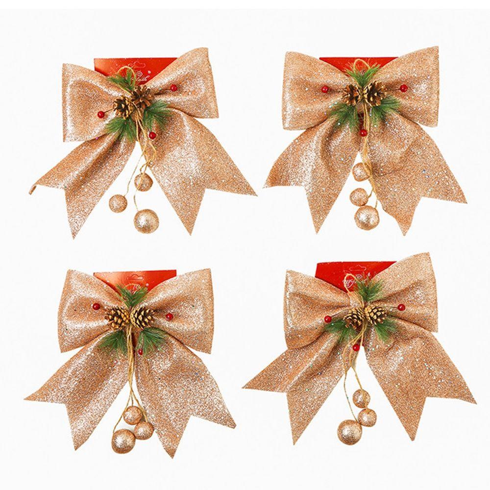 Cones Xmas Decorative Red Wreaths Durable Christmas Decoration Christmas Bow Bow Ties Home Ornament